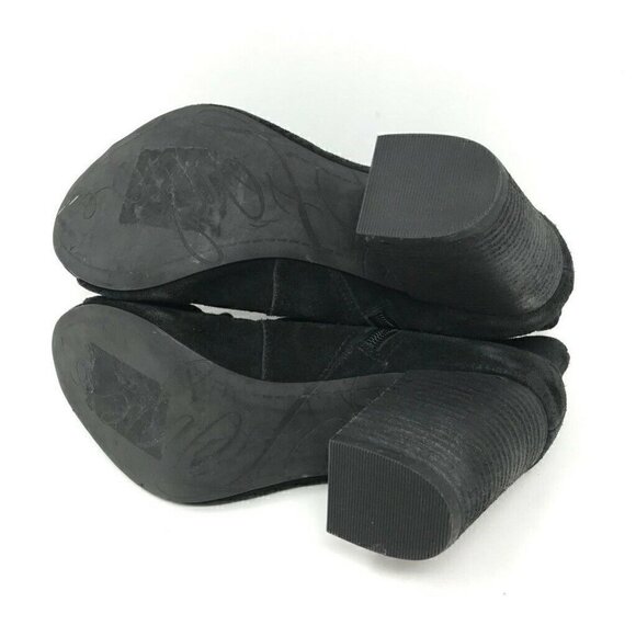 Fergie Riviera Peep Toe Booties Black Leather 9.5 - Picture 6 of 8